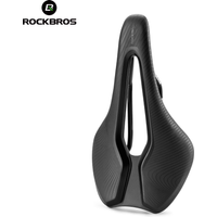ROCKBROS Bicycle Saddle Hollow Breathable Road MTB Bicycle Saddle Shockproof Cycling Seat PU Leather Cushion Bike Saddles