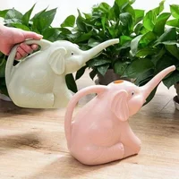 Cute Elephant Shape Watering Can Pastel Color Plastic Watering Pot for Garden Plants Potted Flowers Lightweight Leakproof