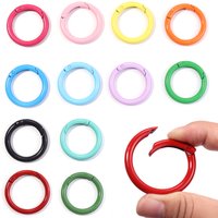 5/10pcs 25/35/41mm Baked Enamel Metal Spring O Ring Buckles For DIY Key Ring Phone Chain Handbag Dolls Pendant Connectors Hook