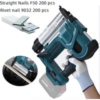Brad Nailer Electric, 2-in-1 18G Nail Gun & Staple Gun for Woodworking, Flooring, Roofing and Upholstery Straight/N-Shape Nails