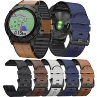 BUSKOZ 22/26mm QuickFit Leather Silicone Strap For Garmin Fenix 8 E 7 7X 6 6X Pro 5 Epix Gen 2/Enduro 3/965 Watch Band Bracelet