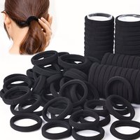 100Pcs Black Hair Ties High Elasticity Minimalist Style for Women Daily Use Perfect for Ponytails Bun Braids Hairstyles