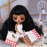 ICY DBS Blyth doll 1/6 scale, 30cm, black eye corner hand-painted makeup, black hair, multiple styles, nude doll options, etc