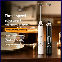 Rechargeable Electric Milk Frother, Handheld Mini Mixer, Coffee Foamer & Cream Whisk for Latte, Cappuccino