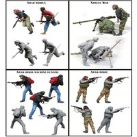 1/35 Scale Die-cast Resin Figure Model Kit Syrian War Arab Rebels 6 Figures Need To Be Assembled and Colored By Themselves
