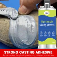 50ml Extra Strong Cold Welding Glue Upgraded Metal Repair Glue Heat Resistance Cold Weld Plastic Repair Casting Adhesive AB Glue Sealant Includes Mixing tools.