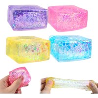 Maltose Simulated Tofu Small Ice Cubes Anti Stress Slow Rebound Polar Light Colorful Squeeze TPR Block Decompression Toy