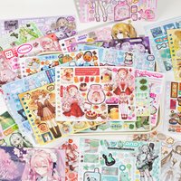 MINKYS 20 Sheets Vintage Japanese Style Character Stickers Retro Scene Decor Collage Material for Journal Scrapbook DIY