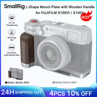 SmallRig X100VI / X100V Handgrip Wooden L-Shape Grip for FUJIFILM X100VI / X100V Camera, with Shutter Button and Hot Shoe Cover