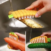Multifunctional Flexible Cleaning Brush Carrot Brush For Potato Fruits Vegetables Kitchen Bendable Board Gap No Blind Spot Brush
