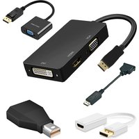 DisplayPort zu HDMI 4K DP VGA HDMI DVI Mini DisplayPort Video-Adapter-Konverter für Nvidia AMD HP Dell Asus PC Laptop Monitor