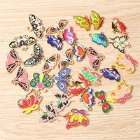 10pcs Cute Colorful Enamel Flying Butterfly Charms Pendants for Jewelry Making Earrings Necklaces Bracelets DIY Crafts Supplies