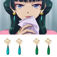 Anime Peripheral Cosplay Earrings Water Drop Women Earrings Blue Green Accessories Earrings