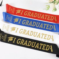 Fashion Class of 2026 Graduation Stole Sash I Graduated Happy Graduation Honor Stole Solid Color Unisex Ceremonial Belt Party