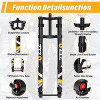 AliExpress NONE ZTZ 20/26 Inch 5.0 Fat Tire Inverted Double Crown Air Fork Snow Beach E‑bike MTB Front Fork