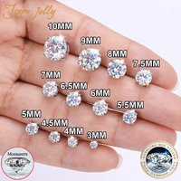 Real 0.1-3CT Test Passed Moissanite Diamond Stud Earrings for Women S925 Silver Platinum Plated Bride Wedding GRA Fine Jewelry image 4