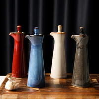 Ceramic Seasoning Bottle Oil Pot Oil Bottle Soy Sauce Pot Spice Jar Vinegar Pot Seasoning Box Kitchen Supplies Spice Tools