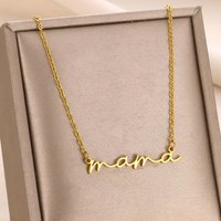 Mama Letter Pendant Necklace For Women Stainless Steel Gold Color Clavicle Chain Minimalist Charm Necklaces Fashion Jewelry Mom