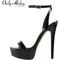 Onlymaker Women Platform Stiletto High Heels Round Open Toe Ankle Strap Sexy Heeled Wedding Party Dress Sandals