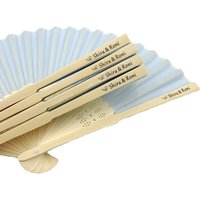 Organza Hand Fan with Screen Printed Logo for Bride and Groom Names