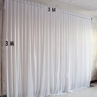 3x3M Simple White Ice Silk Party Curtain Wedding Event Backdrops Stage Decoration Baby Shower Birthday Wall Decoration