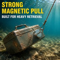 Material Handling Hook Magnet 1 Fishing Magnet, Strong Rare Earth Magnet with Counterbored Eye for Retrieving in Rivers, Lakes,