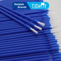 TJDent 100pcs/bag Dental Disposable Long Handle Brush Bendable Non-linting Brushes Dentistry Teeth Whitening Tool Lab Material