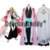 IN STOCK Anime 8th Division Captain Shunsui Kyoraku Shunsui Cosplay Costume Shinigami Kimono Shihakusho Outfit