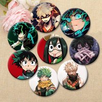 Anime My Hero Academia Pins Midoriya Izuku Bakugou Katsuki Badge Todoroki Shoto Ochaco Uraraka Cartoon Brooches Accessories
