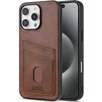 Retro Cards Pocket PU Leather Case for iPhone Air 17 16E 16 15 14 13 12 11 Pro Max Plus Shockproof Soft Protective Phone Cover