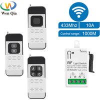 433Mhz Wireless Remote Control Switch AC110V 220V 230V 10A Relay Receiver 1000M for Factory Office Exhaust Fan Pump Ceiling Lamp