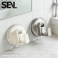 2pcs Suction Cup Hooks Reusable Heavy Duty Vacuum Suction Cup Hook Glass Kitchen Bathroom Hook for Robe Clothes Hanger Hook