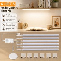 6~1Pcs Dimmable Sync Cabinet Light Touch Sensor Switch Mirror LED Strip Kitchen Pantry Showcase Bedroom Closet Kitchen Lamp