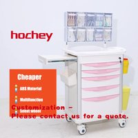 custom.Hochey Medical Emergency Hospital Treatment Trolley With Drawers and Trash Can Medication Crash Cart Medicine Trolley