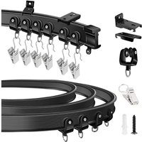 Durable 2/3m Curtain Track Flexible Bendable U-shaped Curtain Slide Room Divider Rail Ceiling Wall Mount