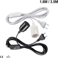 EU Plug 3.5m 6m Power Cord Cables E27 Lamp Base Holder With Switch Wire For Pendant Led Bulbs Fixture Hanglamp Suspension Socket