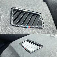 Carbon Fiber Sticker Car Inner Accessories Front Air Conditioning Vent Outlet Decorative Cover Trim Strip For BMW 3 E90 E92 E93