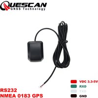 Quescan 3,3 V-5 V NMEA 0183 RS232 GPS-Antennenempfänger NMEA0183 GPS für Schiffselektronik, Baudrate ist 4800,1-10 Hz