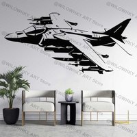 Hawker Siddeley Harrier AV-8 VTOL Fighter Military Academy Teen Kids Weapons Fans Home Bedroom Decor Vinyl Wall Decal Mural Gift