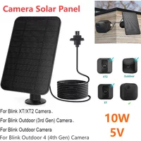 4W 5V Solar Panel 2000mAh Rechargeable Battery Solar Panel Kit with 4m Charging Cable&Rubber Plug for Blink Outdoor 3/4 XT/XT2