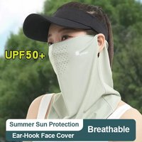 Sun Protection Face Mask Ice Silk Breathable Unisex Cycling Cooling Neck Gaiter Ear Loop Outdoor Driving Golf Beach Face Cover
