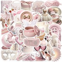 10/30/50PCS Kawaii Pink Ballet PVC Sticker Aesthetic Korean Laptop Stationery Decoration Scrapbooking School Supplies for Kids