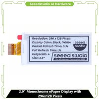 2.9 inch E-paper Display Monochrome eInk with 296x128 Pixels, SPI interface, Support XIAO/Arduino/STM32