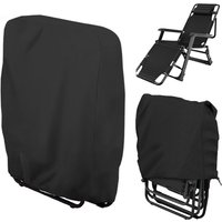 Folding Chairs Cover 3 Sizes Outdoor Dustproof Sun UV Protection Waterproof Cushion for Reclining Chair Black Furniture Case