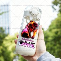 King of Pop Michael Jackson Straw Cup Drop-resistant Plastic Water Bottle Transparent Simple Style Students GYM Sport Portable