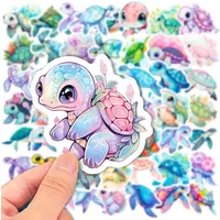 50pcs Blue Sea World Turtle Stickers Pack for Kid Cartoon Graffiti Decals Scrapbooking Luggage Laptop Skateboard Wall Sticker