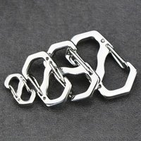 10PCS Stainless Steel Backpack Buckle Silver S Type Carabiner with Lock Handmade Necklace Clasps Jewelry Accessories