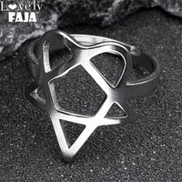 Heartagram Symbol of HIM Music Band Ring for Women Men Stainless Steel Hollow Heavy Metal Finger Rings Jewelry Gift R25S03