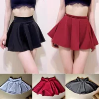 Women High Waist Wrap Hips Sexy A Line Pleated Short Mini Skirts for Woman Girls Cosplay Christmas Street Wear Black White Red