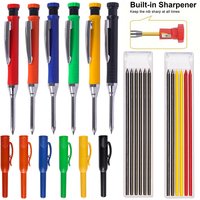 4Pcs/set 2.8mm Woodworking Automatic Pencil with Sharpener 2B Lead Core Deep Hole Marking Drawing Tool With Pencil Cap